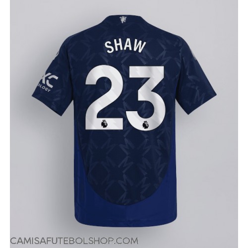 Camisa de time de futebol Manchester United Luke Shaw #23 Replicas 2º Equipamento 2024-25 Manga Curta